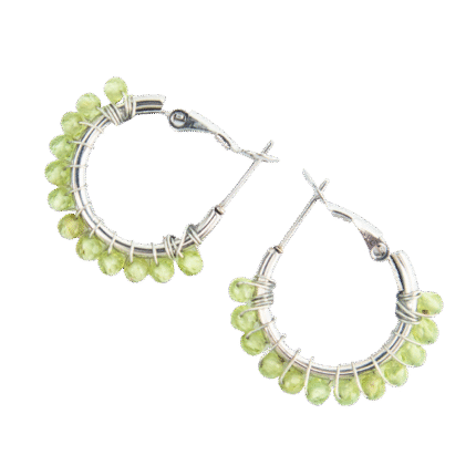 Peridot Crystal Hoop Earrings