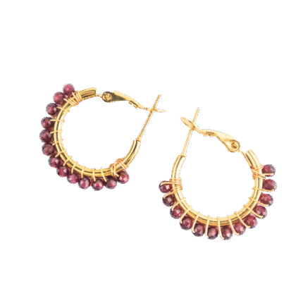 Ruby Crystal Hoop Earrings