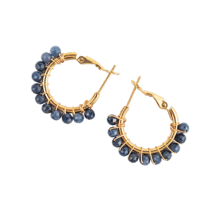 Sapphire Crystal Hoop Earrings